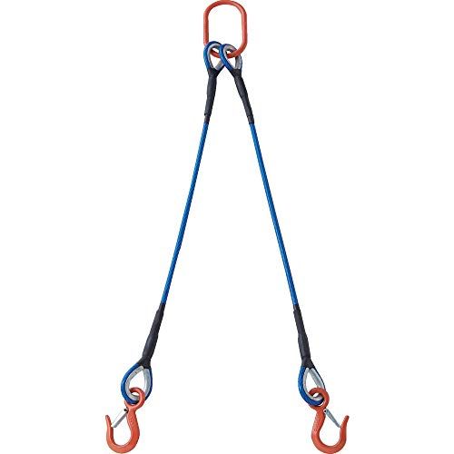 新品 TRUSCO(トラスコ) 2本吊玉掛ワイヤーロープスリング(カラー被覆付)アルミロックタイプ 青透明2M TWSP2P12S2