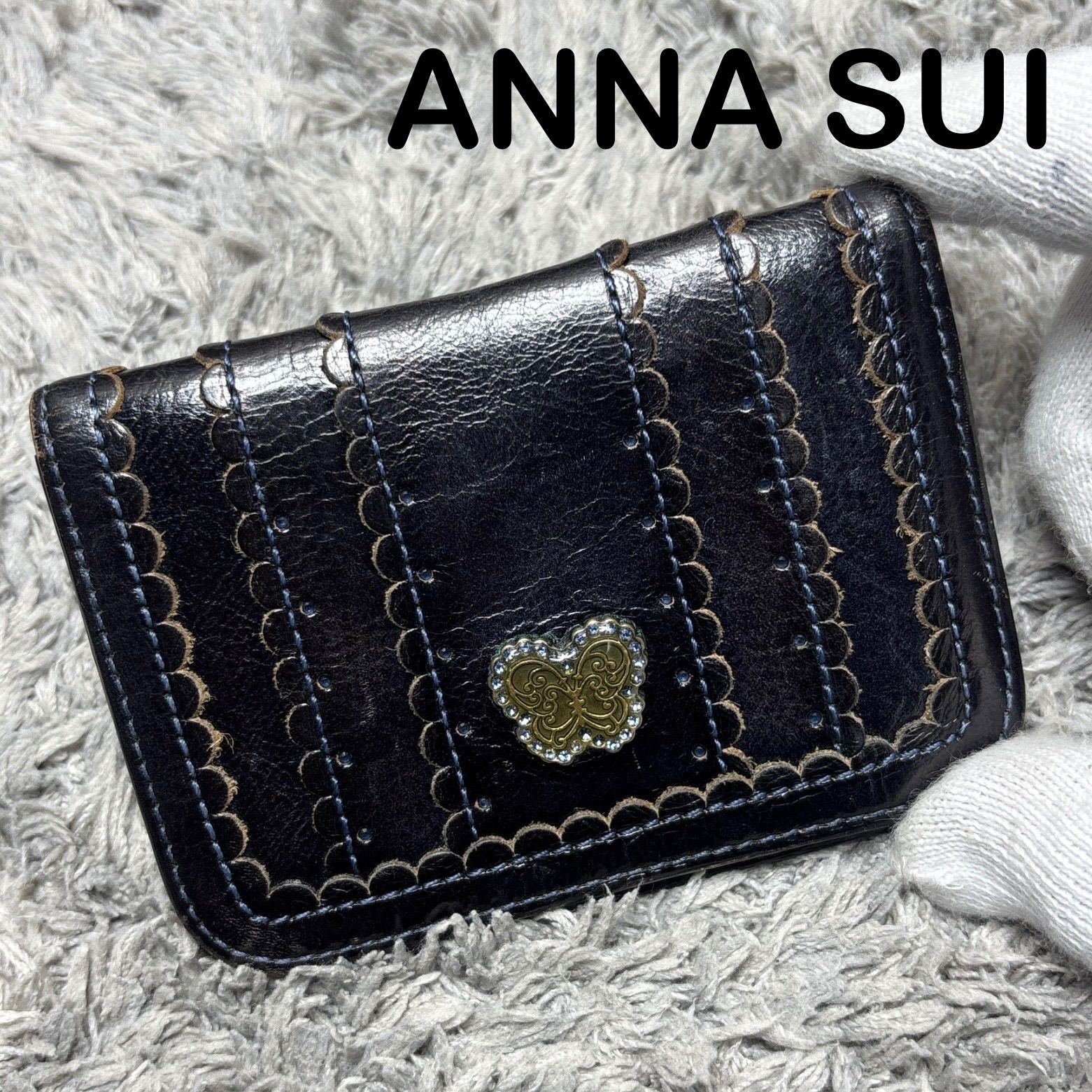 ANNA SUI アナスイ パスケース カードケース 名刺入れ レザー - メルカリ