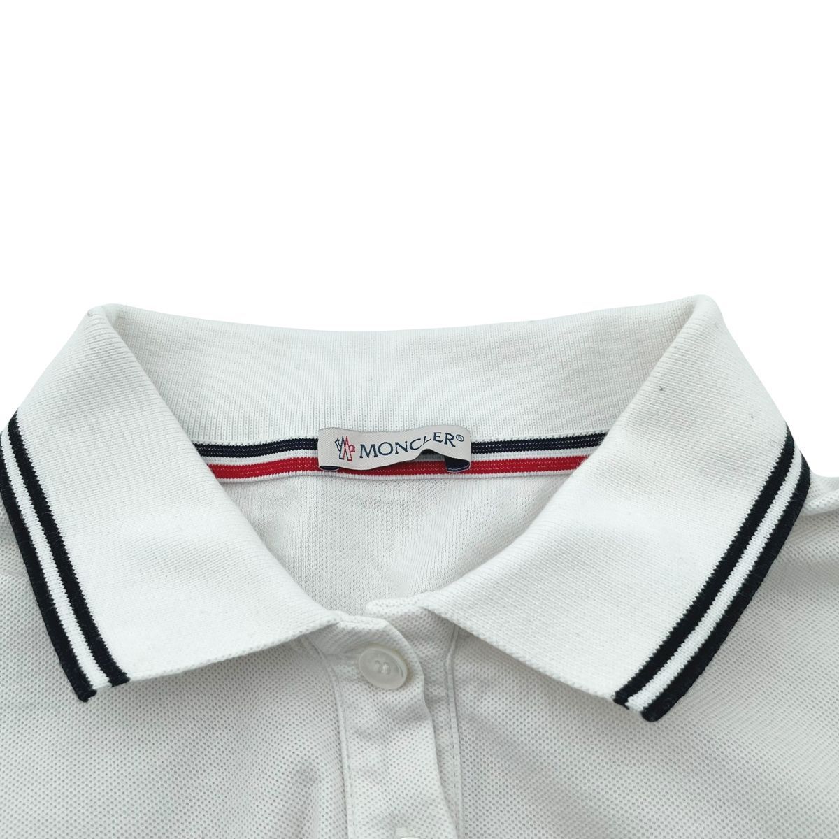 中古】MONCLER モンクレール ポロシャツ白 レディース 25031937SEZS