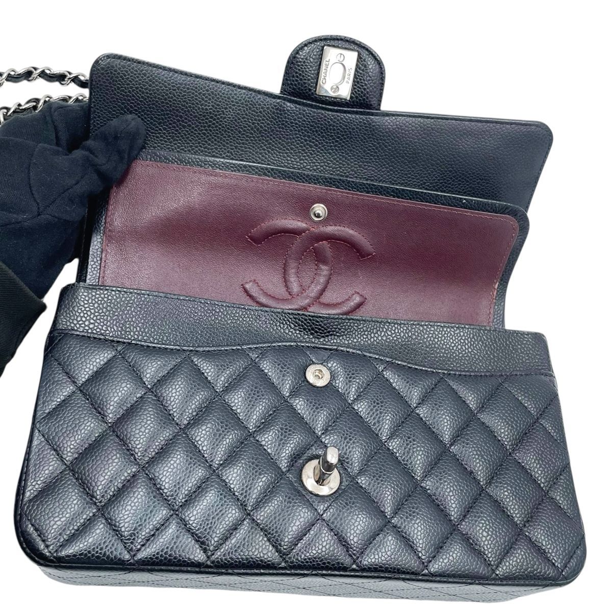 シャネル　CHANEL　マトラッセ　ハンドバッグ 中古】 CHANEL シャネル 11.12 クラシック ハンドバッグ マトラッセ25