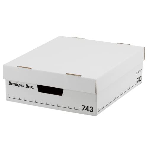 新品 フェローズ バンカーズボックス 743S 白/黒 6個1セット 収納ボックス Mサイズハーフ ふた式 1007801