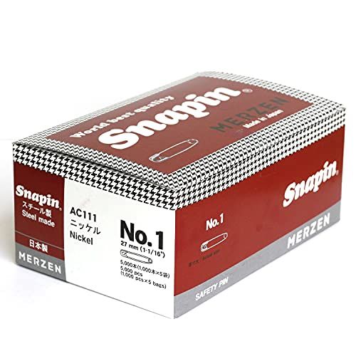 新品 MERZEN 【お徳用】スナッピン 安全ピン シルバー 27mm 5000本 AC111-1