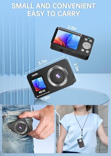 デジタルカメラ 4K 6400万画素 30FPS デジカメ 64GB TFカード付き 自