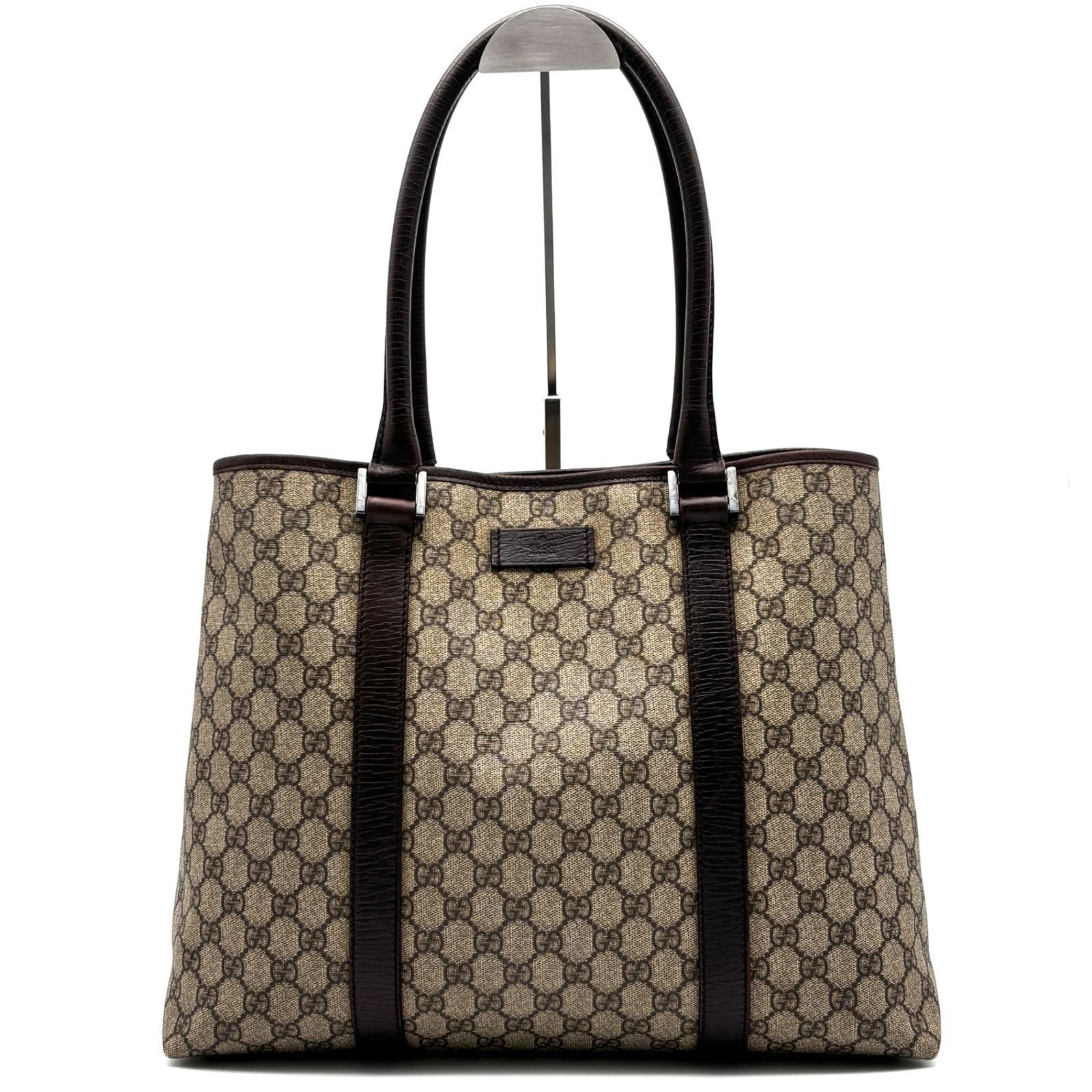 美品 GUCCI グッチ GGスプリーム トートバッグ ハンドバッグ PVC 美品 GUCCI グッチ GGスプリーム トートバッグ ハンドバッグ PVC
