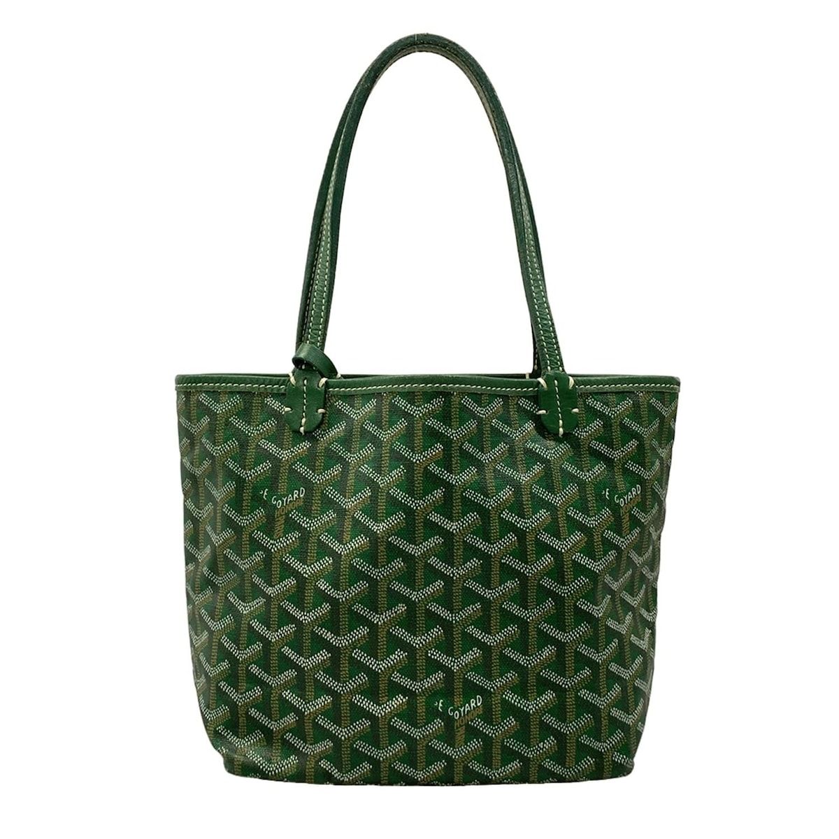 GOYARD(ゴヤール) トートバッグ サンルイジュニア グリーン×白 