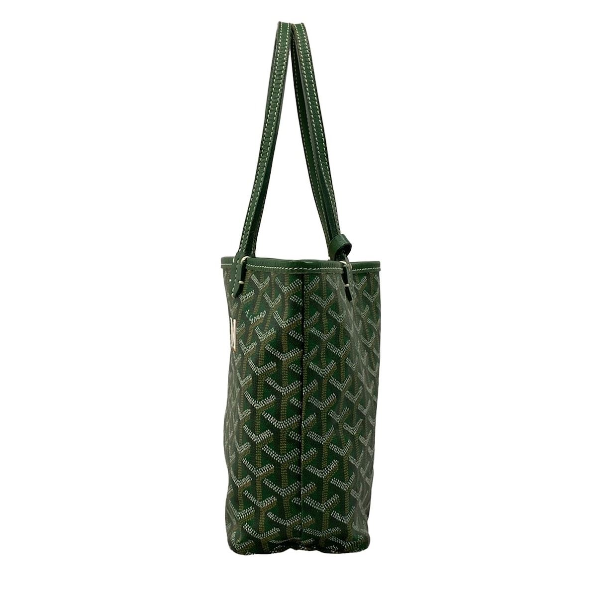 GOYARD(ゴヤール) トートバッグ サンルイジュニア グリーン×白 