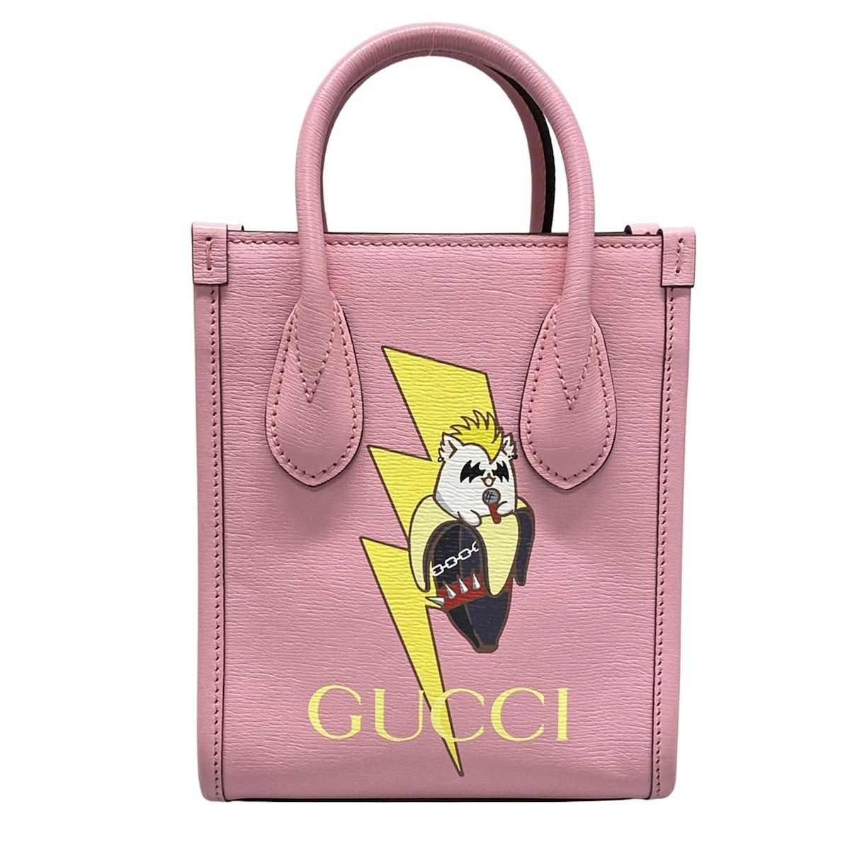 GUCCI(グッチ) ハンドバッグ美品 - 671623 ピンク×イエロー GUCCI(グッチ) ハンドバッグ美品 - 671623 ピンク×イエロー