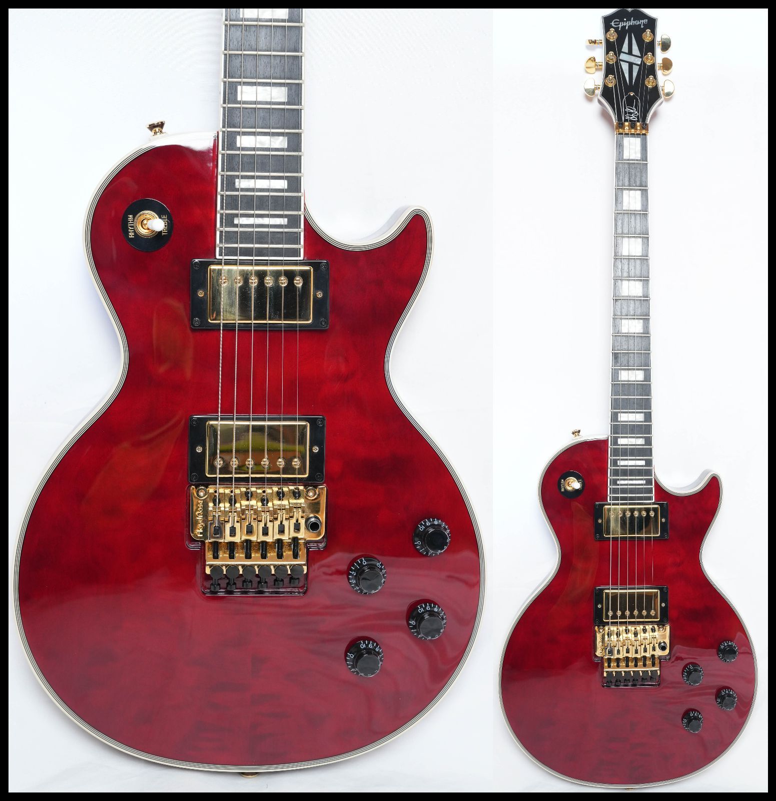 ☆Epiphone Alex Lifeson シグネチャー Les Paul Custom Axcess Quilt 