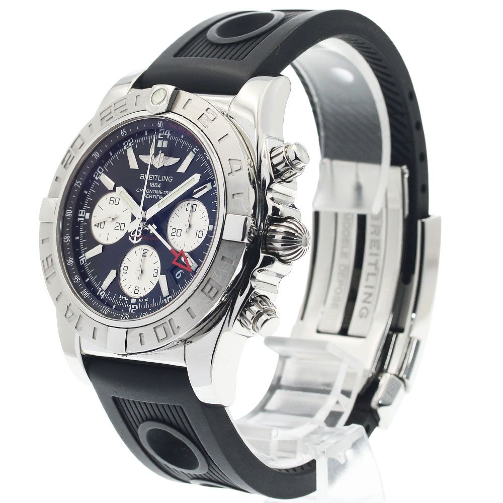  訳あり ブライトリング BREITLING AB0420 クロノマット 44 GMT デイト 自動巻き メンズ 箱 保証書付き_878225 カジュアル 自動巻き時計 腕時計(アナログ)