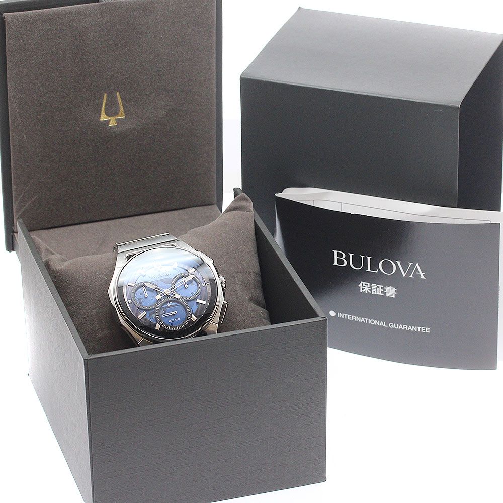 ブローバ BULOVA 96A205 カーブ クロノグラフ 音叉 メンズ 極美品 内箱・保証書付き_949237 ブローバ BULOVA 96A205 カーブ クロノグラフ 音叉 メンズ 極美品 内箱