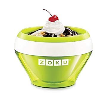 【中古-非常に良い】 Zoku アイスクリームメーカー コンパクト メイク&サービングボウル ステンレススチール フリーザーコア ソフトサーブ 冷凍ヨーグルト アイスク