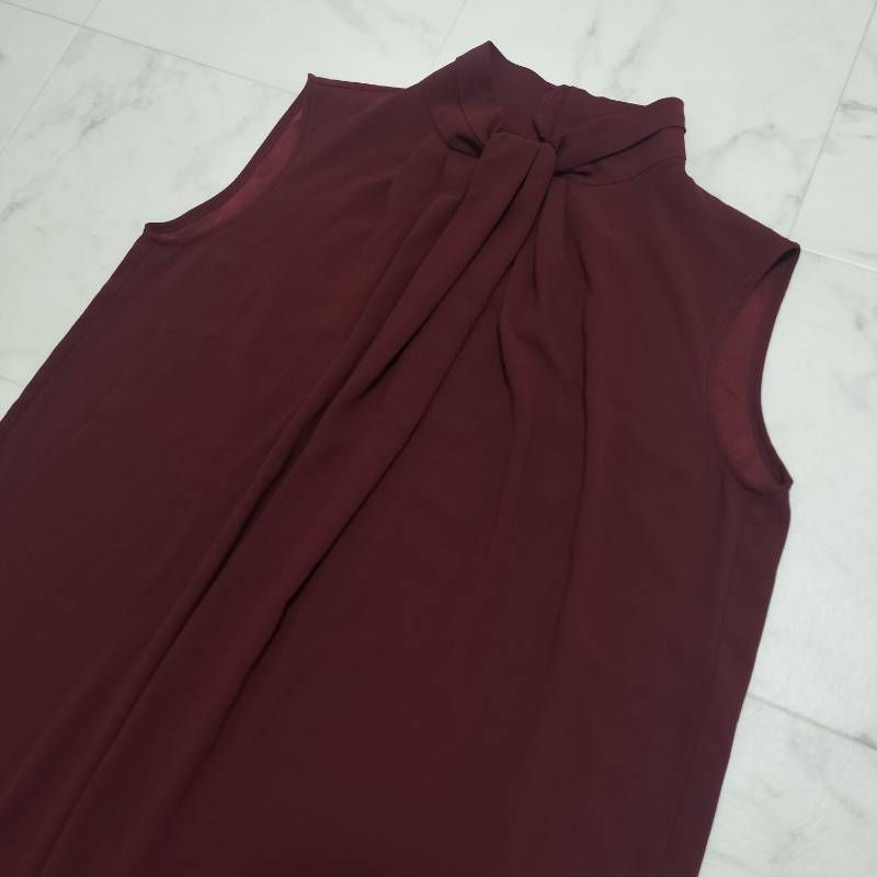 M.Fil エムフィル ノースリーブブラウス ボウタイ チュニック丈 