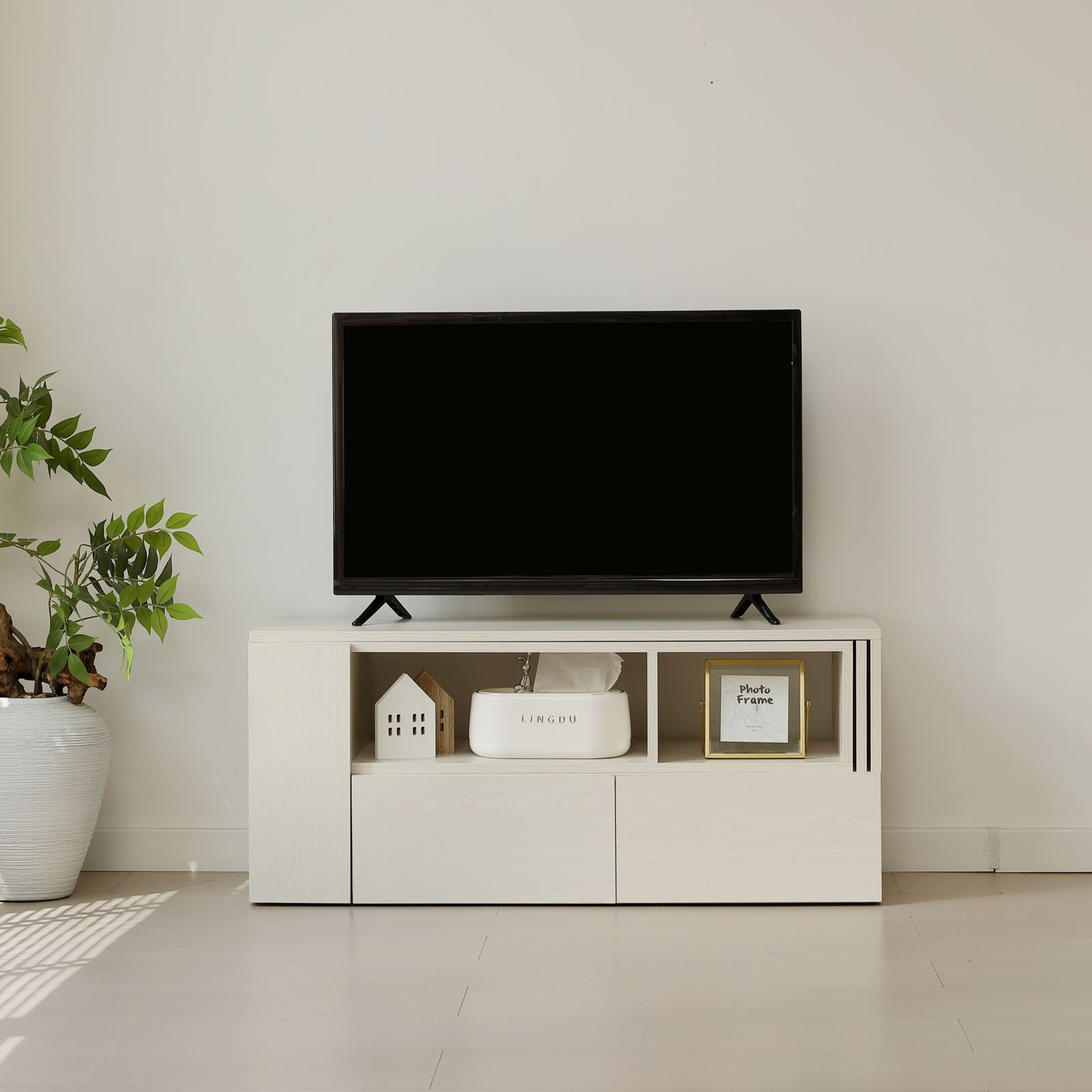 テレビボード 幅95～169cm伸縮自由 おしゃれ 北欧 L字収納 WHITE リビング収納 テレビ台 伸縮自由 幅95～169cmリビングボード 北欧 L字 TV台