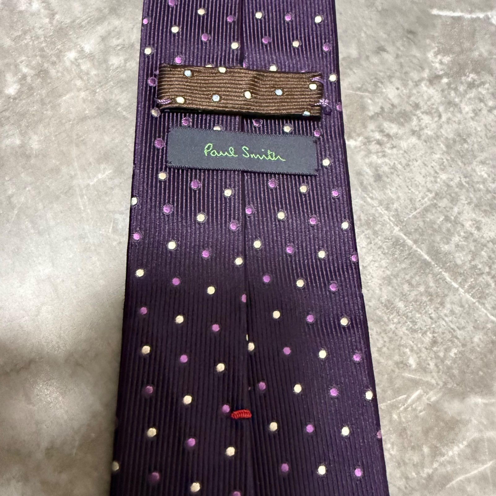 Paul Smith ポールスミス ネクタイ パープル ドット柄 水玉模様 シルク 
