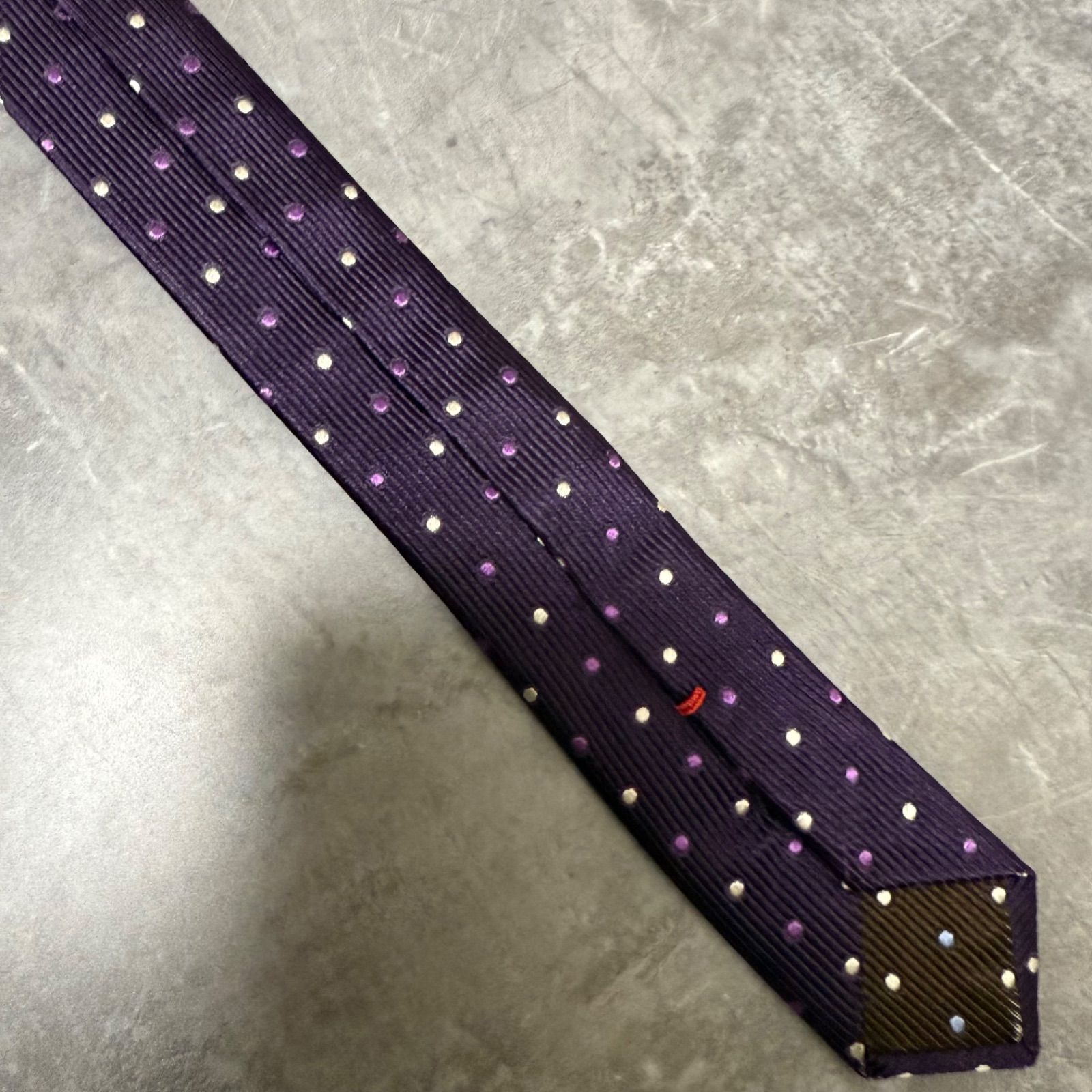 Paul Smith ポールスミス ネクタイ パープル ドット柄 水玉模様 シルク 