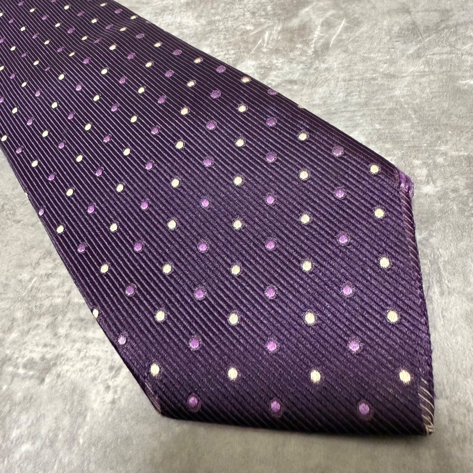 Paul Smith ポールスミス ネクタイ パープル ドット柄 水玉模様 シルク 