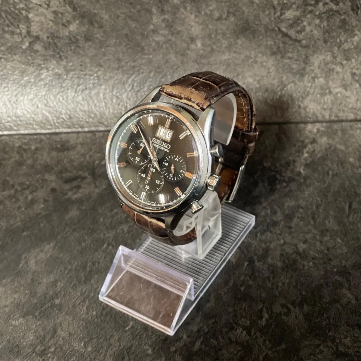 □セイコー SEIKO クロノグラフ 7T04-0AE0 クォーツ 可動品 計1点