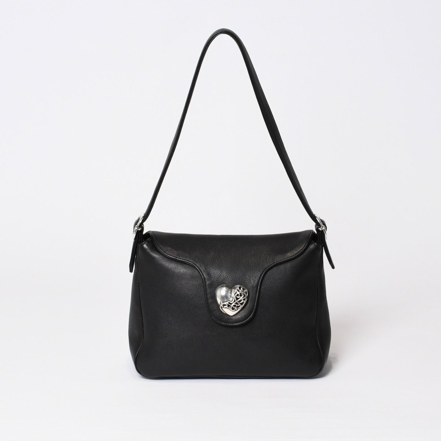 極美品 CHROME HEARTS クロムハーツ ハート ラージ ショルダーバッグ 