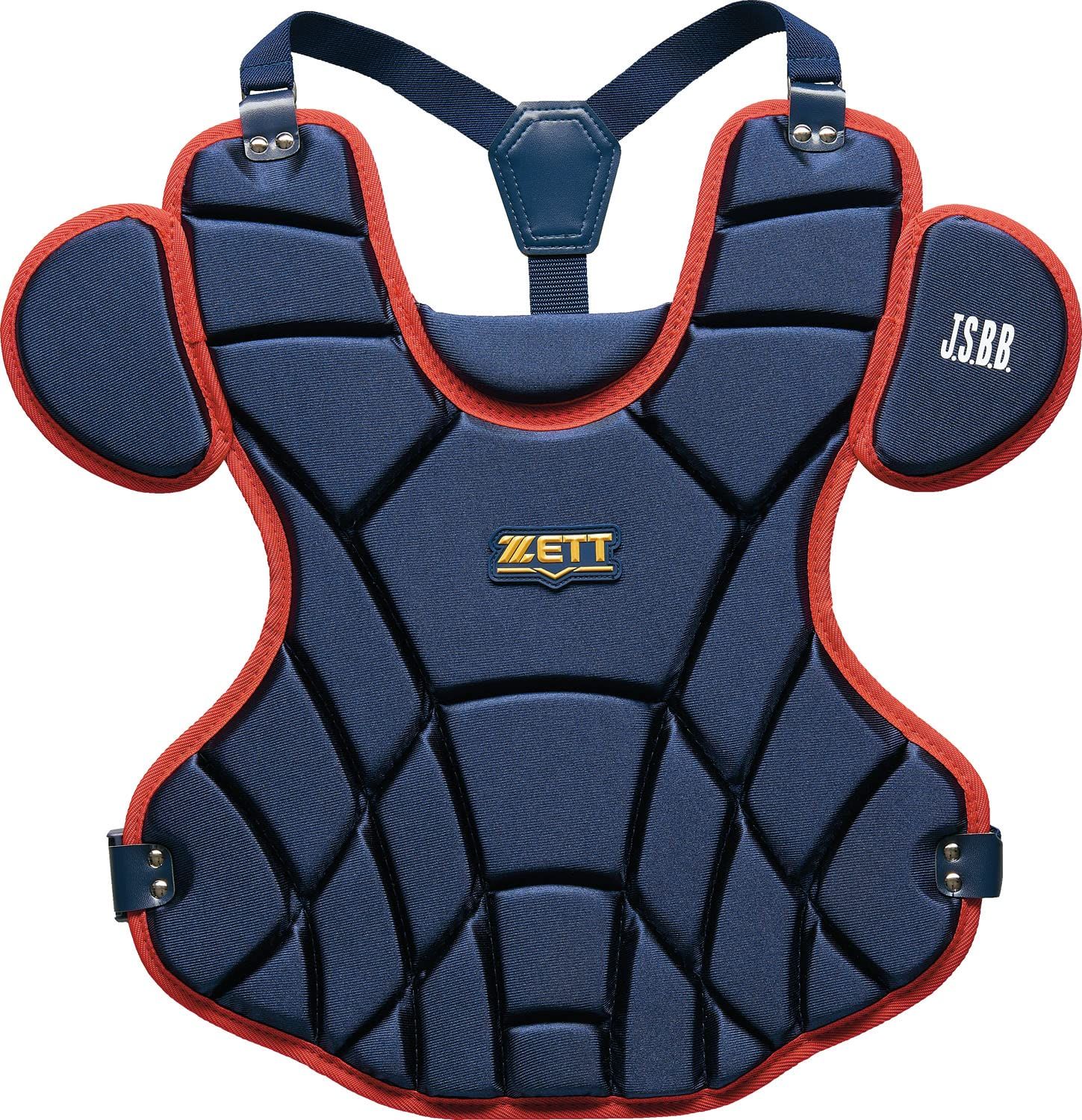 ZETT キャッチャー用プロテクターセット フリーサイズ ネイビー/レッド 本物保証，人気SALE 新品 ゼット(ZETT) 野球 軟式用プロテクター
