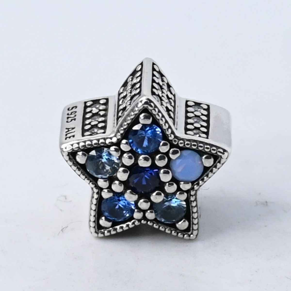 研磨済】PANDORA Bright Blue Star Charm チャーム silver925 パンドラ 