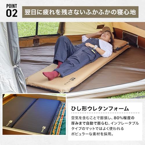 WAQ キャンプマット 車中泊マット 厚手 8cm コンパクト R値 6.0 特殊