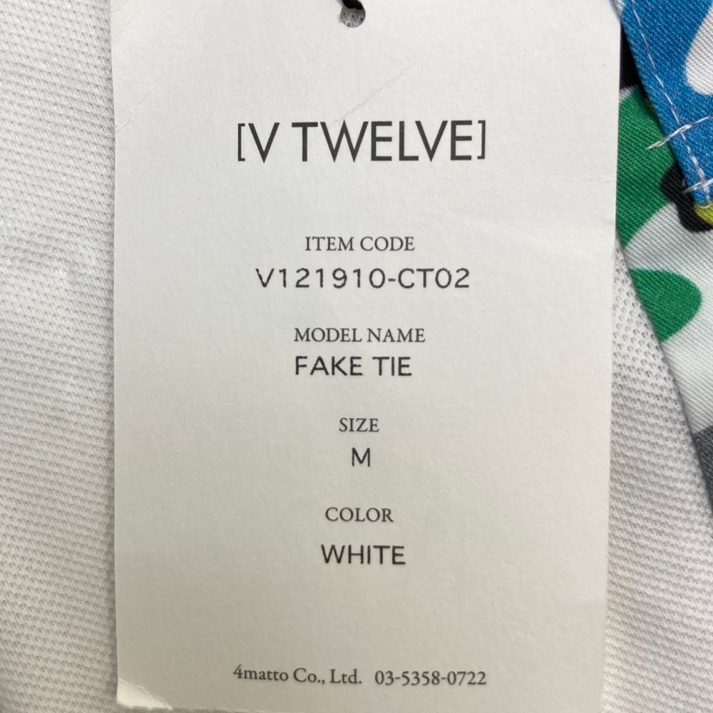 サイズ：M V12 ヴィトゥエルヴ  半袖ポロシャツ FAKE TIE ホワイト系 [240101637130] ゴルフウェア メンズ ストスト サイズ：M V12 ヴィトゥエルヴ 半袖ポロシャツ FAKE TIE ホワイト系