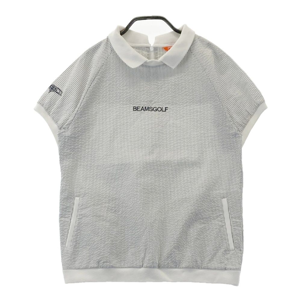 BEAMS GOLF シアサッカー ストライプ 春夏 Mサイズ サイズ：M BEAMS GOLF ビームスゴルフ 襟付 半袖Tシャツ シアサッカー