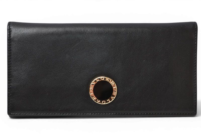 ブルガリ 財布 BVLGARI ブルガリ・ブルガリ レザー ブラック ゴールド