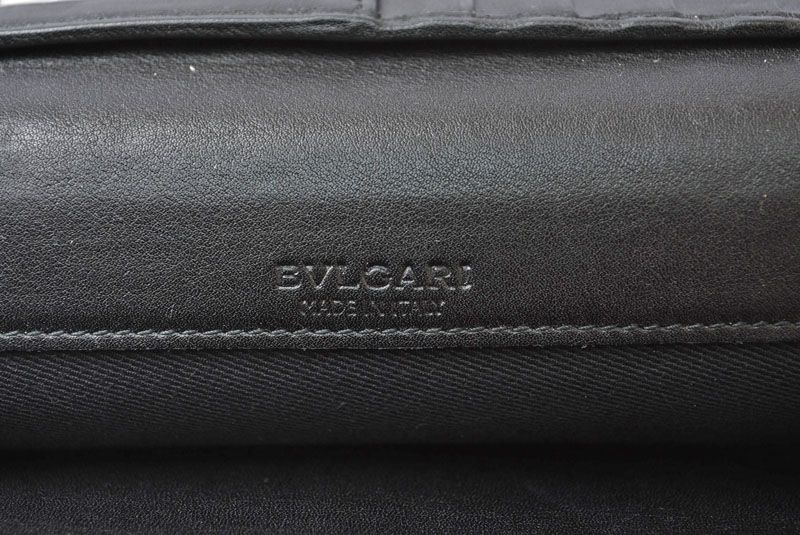 ブルガリ 財布 BVLGARI ブルガリ・ブルガリ レザー ブラック ゴールド