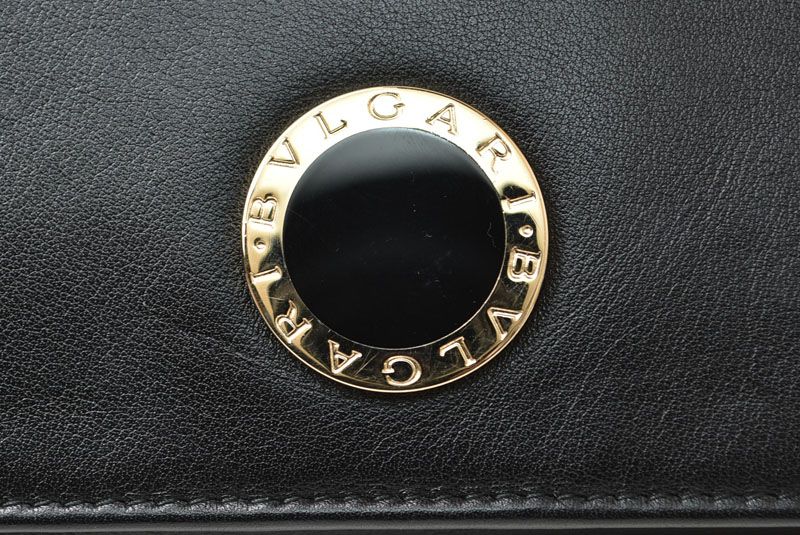 ブルガリ 財布 BVLGARI ブルガリ・ブルガリ レザー ブラック ゴールド
