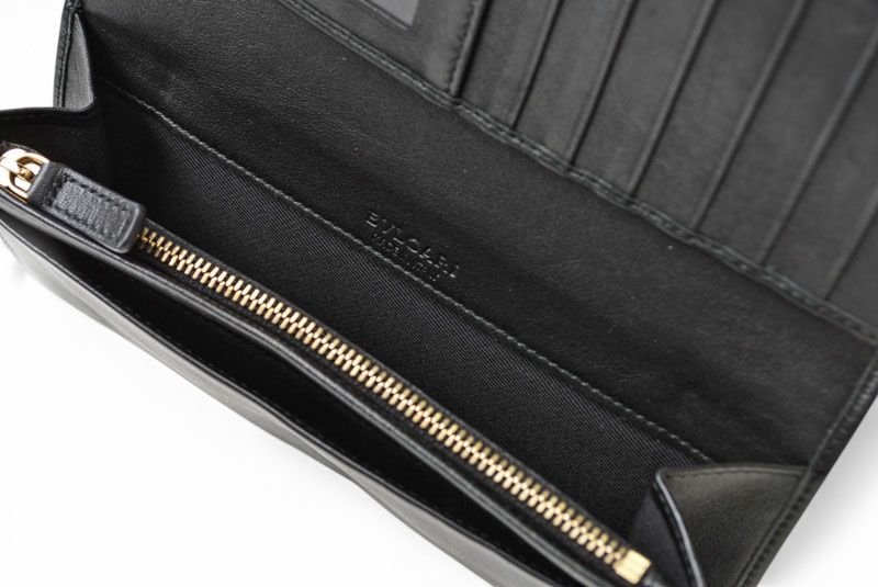 ブルガリ 財布 BVLGARI ブルガリ・ブルガリ レザー ブラック ゴールド金具 33625 【中古】 ブルガリ 財布 BVLGARI ブルガリ・ブルガリ レザー ブラック ゴールド