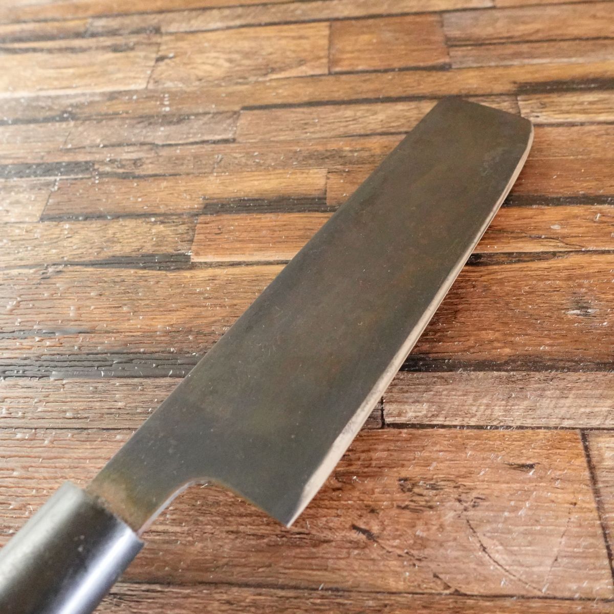 水心子正盛 菜切包丁 研ぎ済 黒錆仕上げ 菜切り 両刃 特撰 170mm