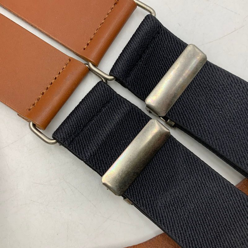 中古品】EVISU エヴィス 初期モデル (U無し) LEATHER SUSPENDERS