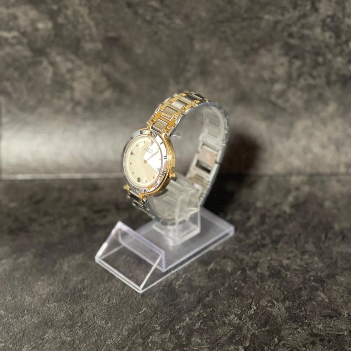 SEIKO プレザージュ 希少オールドモデル コンビカラー ローマンベゼル 