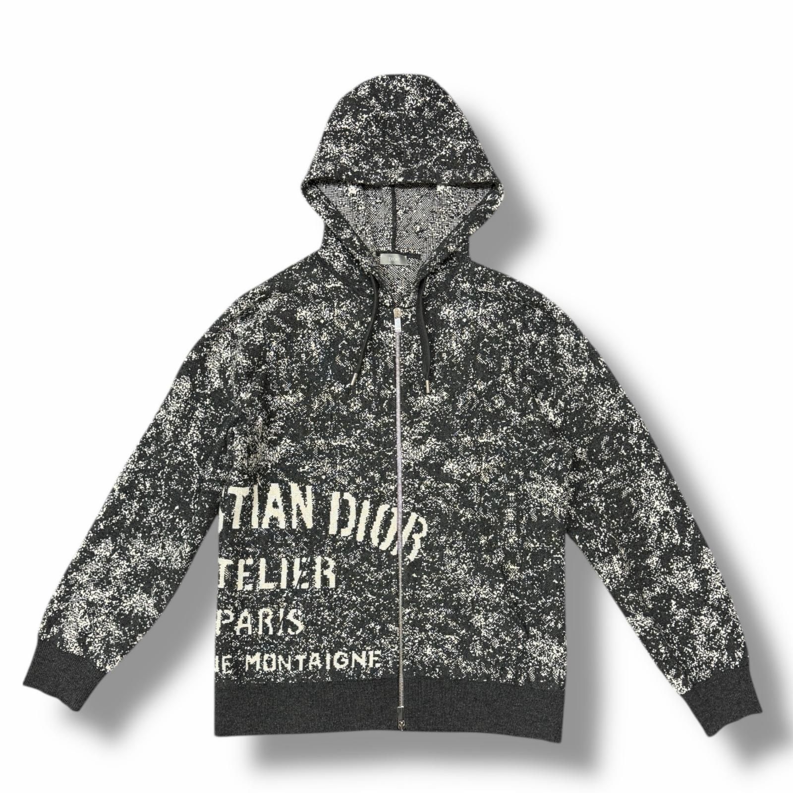 Dior 20AW Wool Noise Whole Pattern Zip Hoodie アトリエロゴジップ