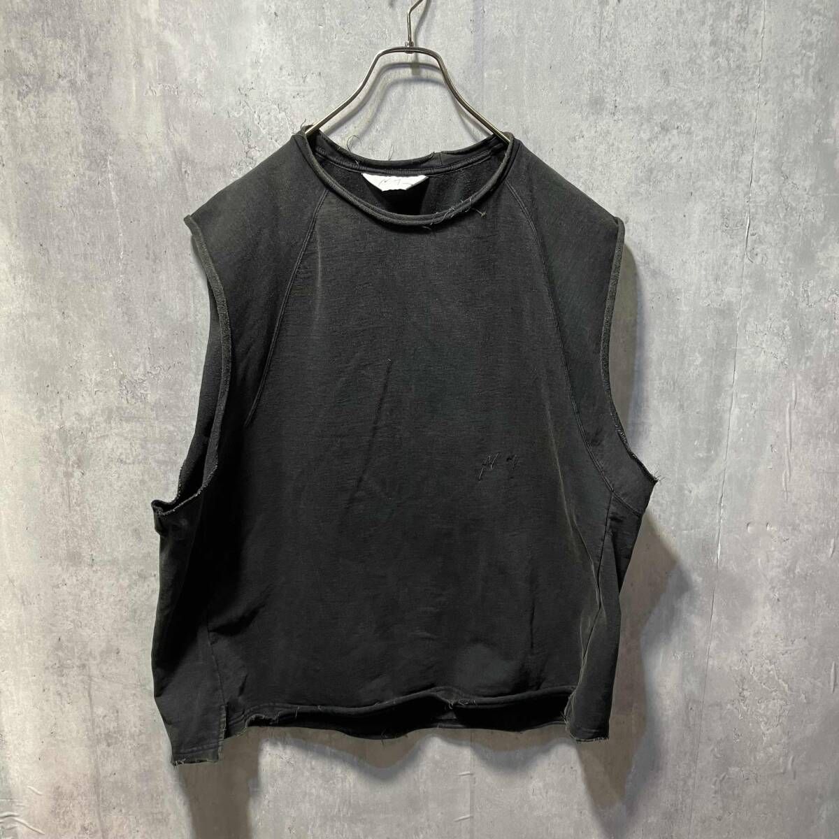 ANCELLM SLEEVELESS AGING T-SHIRT BLACK 1 【公式通販】