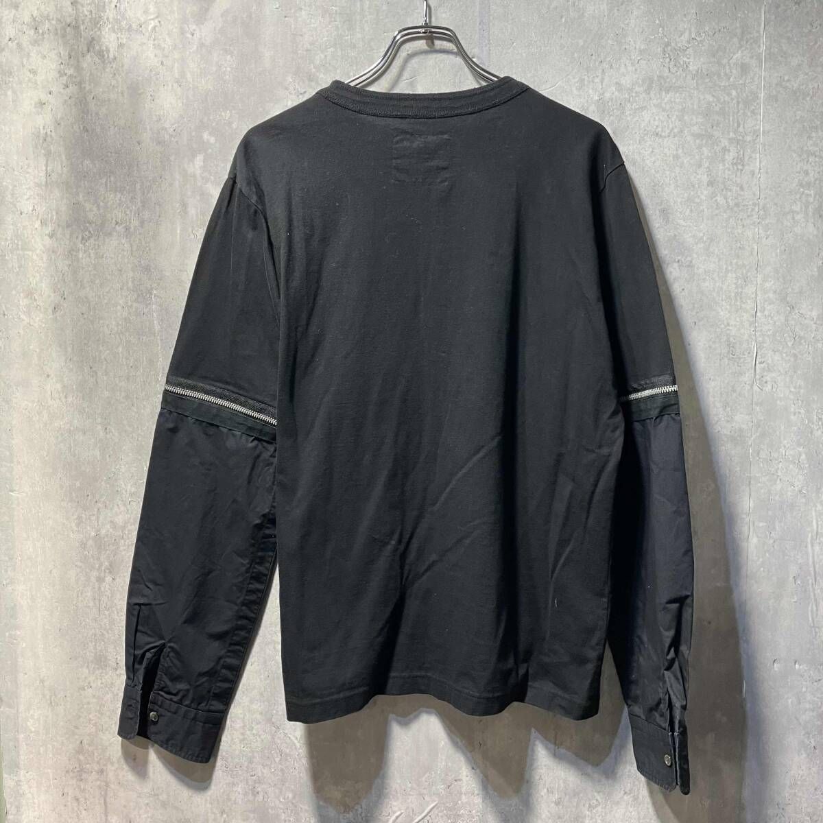 sacai Zip Sleeve Long Tee Black size3 長袖Tシャツ ジップ サカイ 