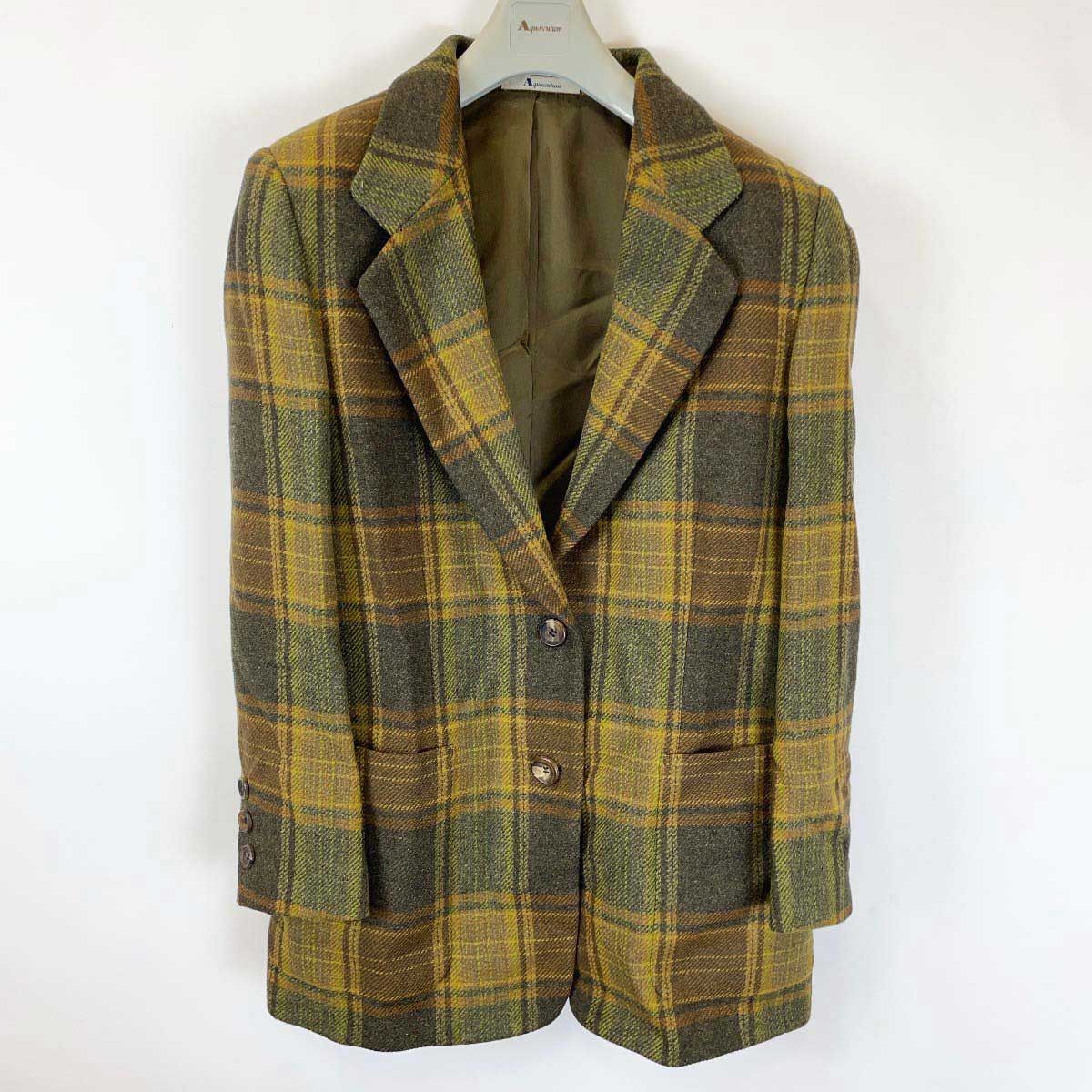 Aquascutum アクアスキュータム ウール 100% ツイード チェック 