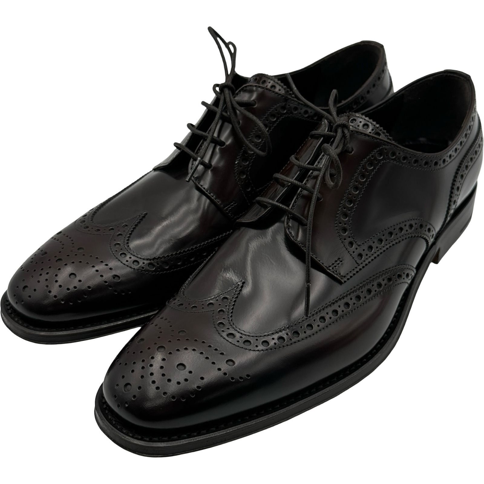 プラダ PRADA ウィングチップ レザードレスシューズ ボルドー レザー メンズ ドレスシューズ