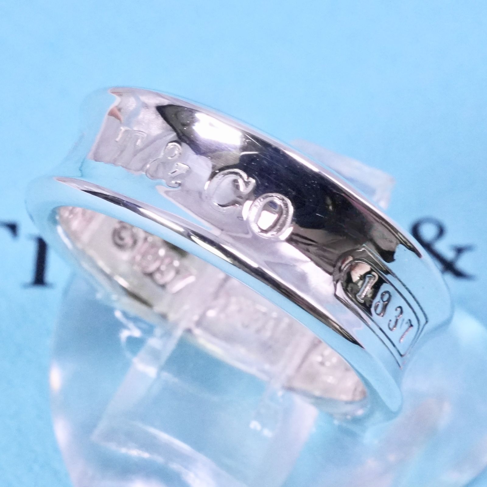 極美品17.5号ティファニー 1837 ナロー ミディアム リング25-1697 