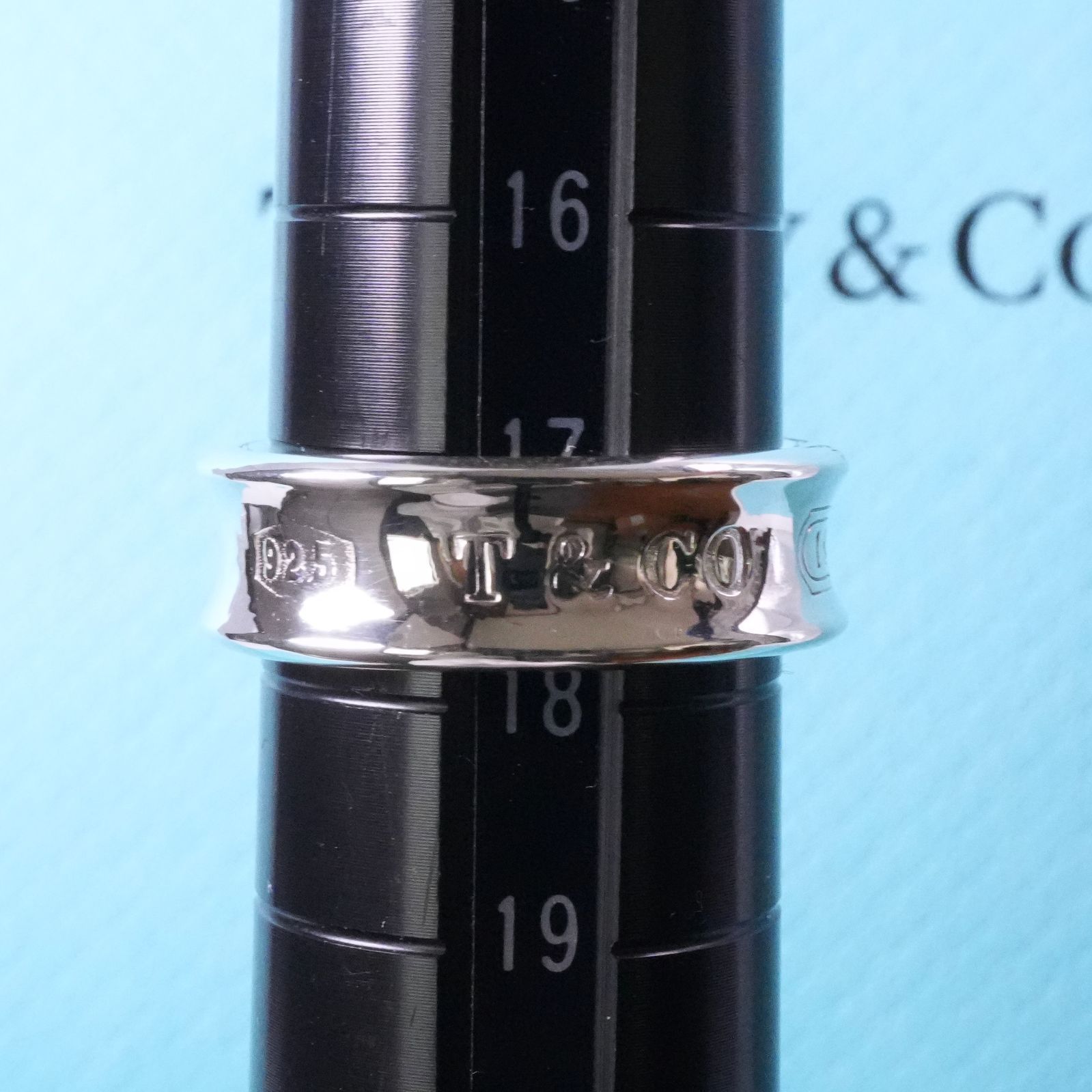 極美品17.5号ティファニー 1837 ナロー ミディアム リング25-1697 