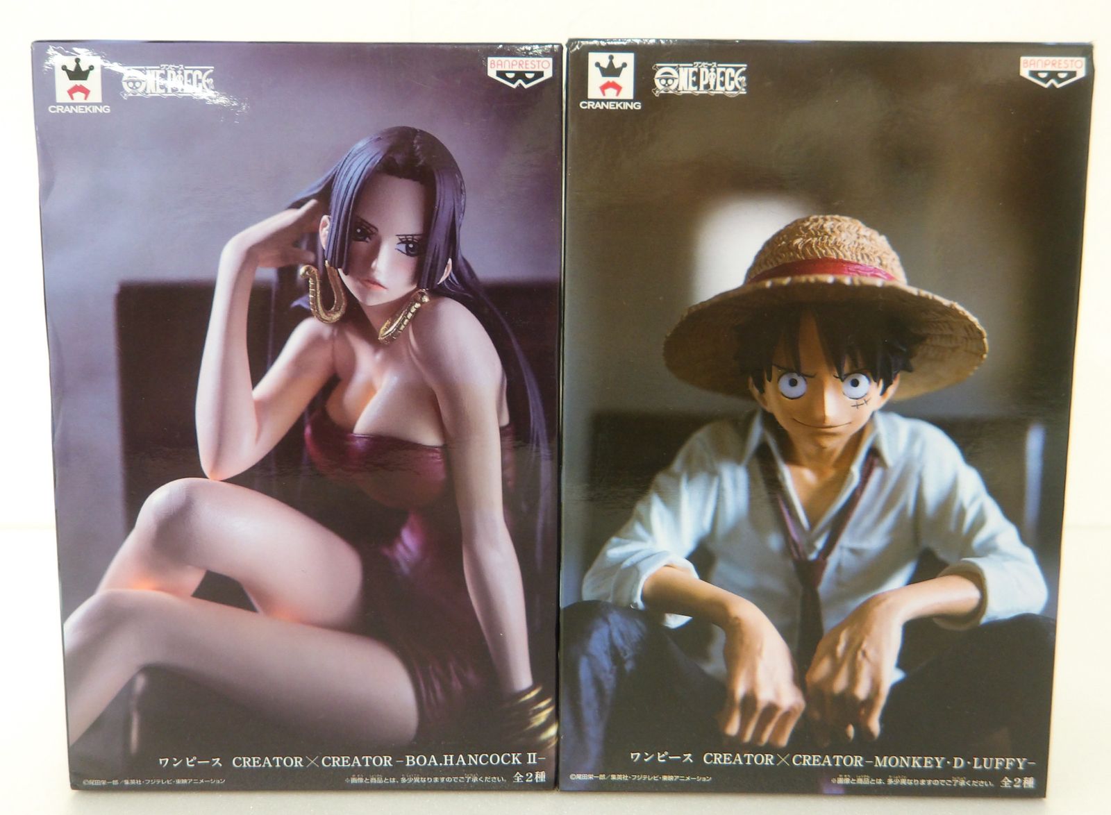 中古】 ワンピース 造型師 × 写真家 ルフィ ハンコック フィギュア