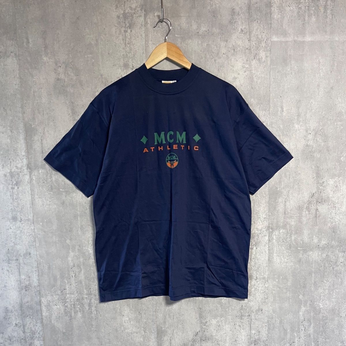 MCM 希少 Tシャツ イタリア製MCM ATHLETIC Tシャツ M 紺 ネイビー 90s 
