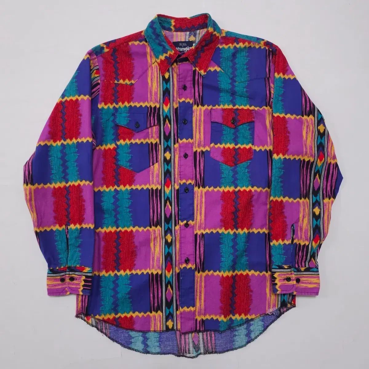 L) 1990's Wrangler(ラングラー) ウェスタン aztec(アズテック) シャツ