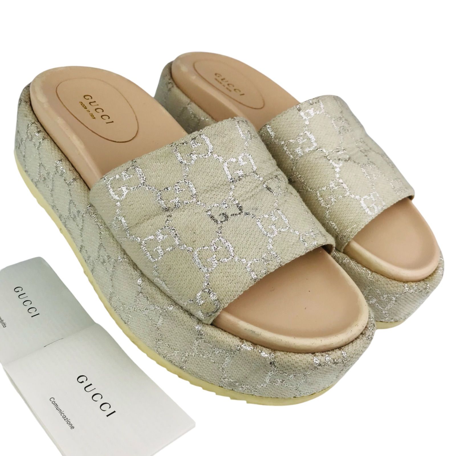 GUCCI☆グッチ・レディース キャンバス:レザー GGモノグラムデザイン