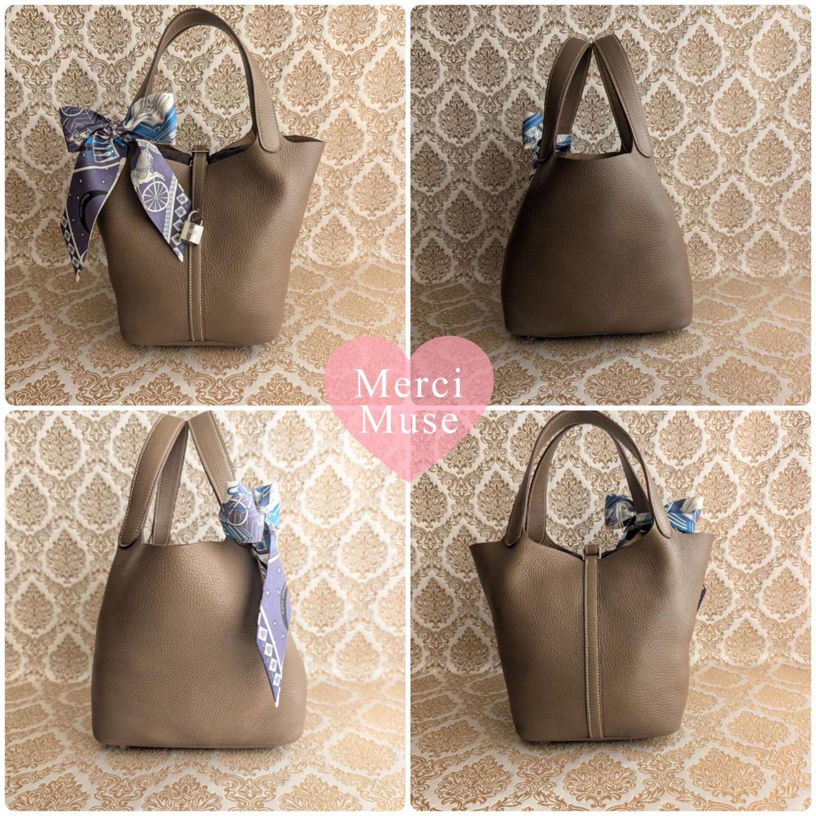 お得なお品＊ピコタンロックMM22 エトゥープ xシルバー金具 エルメス 