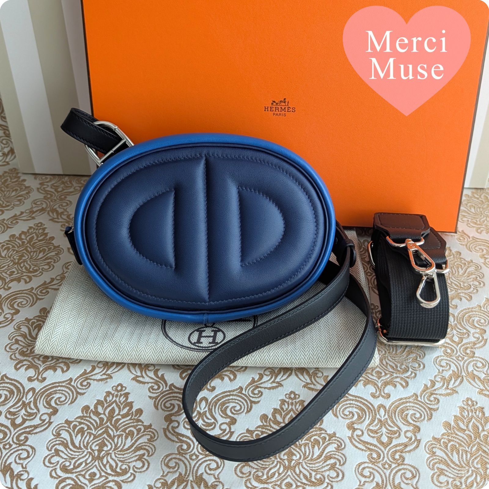 ❤お得なお品❤インザループ ボディバッグ ネイビーxブルー エルメス