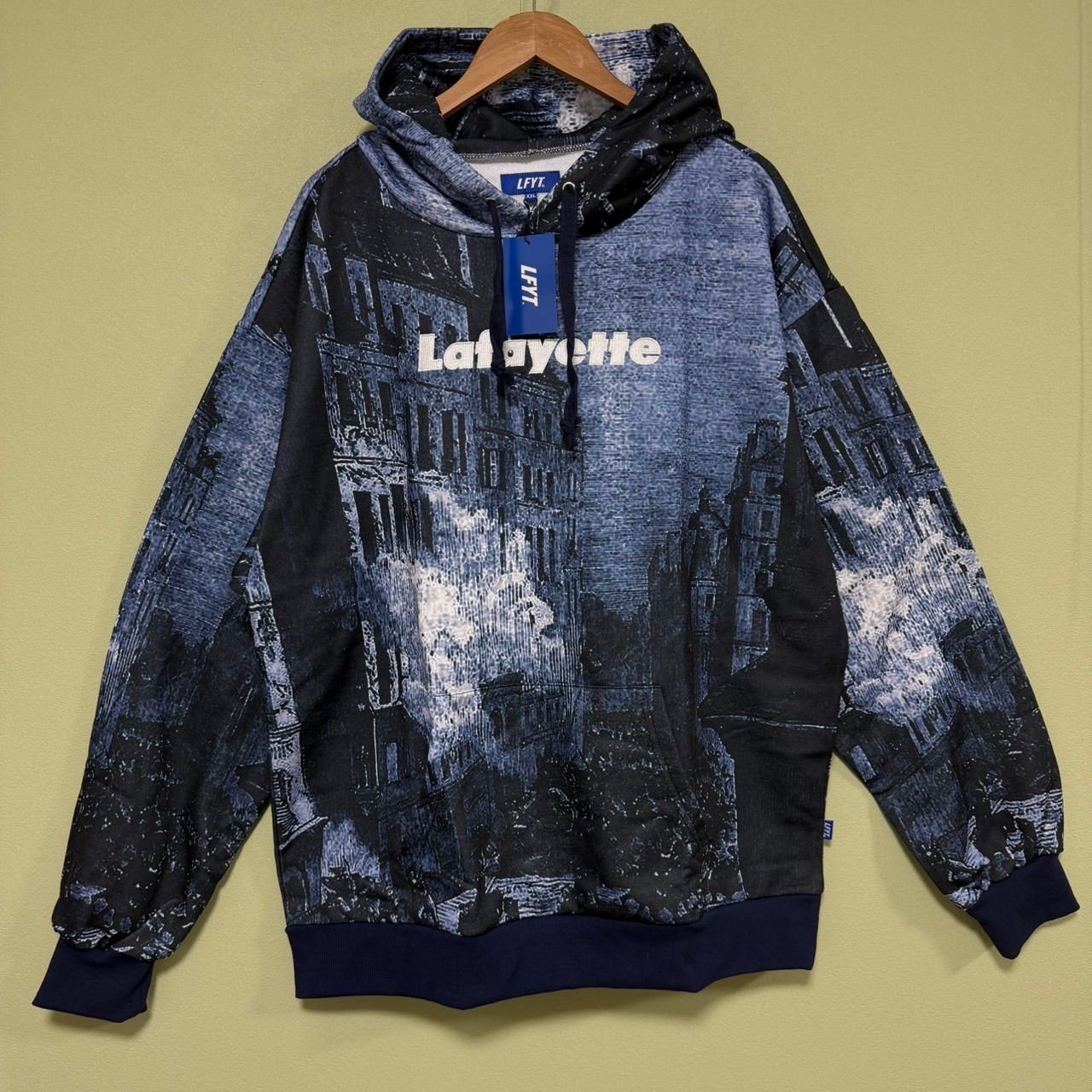 LFYT エルエフワイティー Lafayette 総柄 パーカー ロゴ NAVY ブルー 