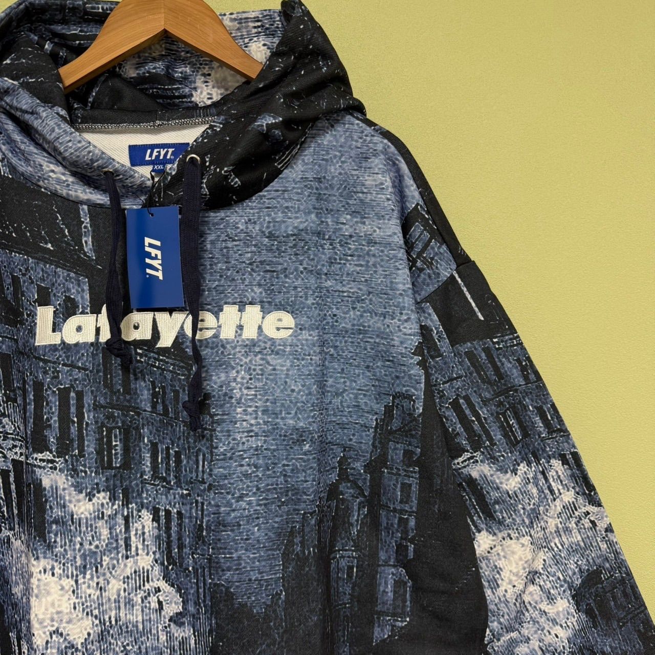 LFYT エルエフワイティー Lafayette 総柄 パーカー ロゴ NAVY ブルー 