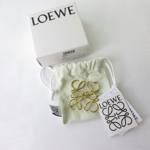【美品】ロエベ　ゴールドブローチ ロエベ LOEWE 美品 0009803131 アナグラム ブローチ アクセサリー